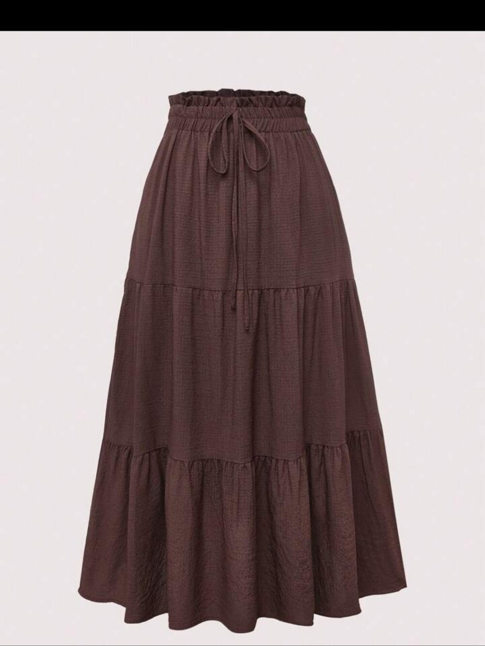 Women’s Tiered Maxi Skirt - Dark Brown